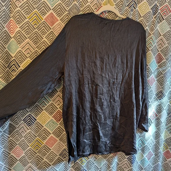 EILEEN FISHER vintage 1990's silk top jacket M - Picture 5 of 8